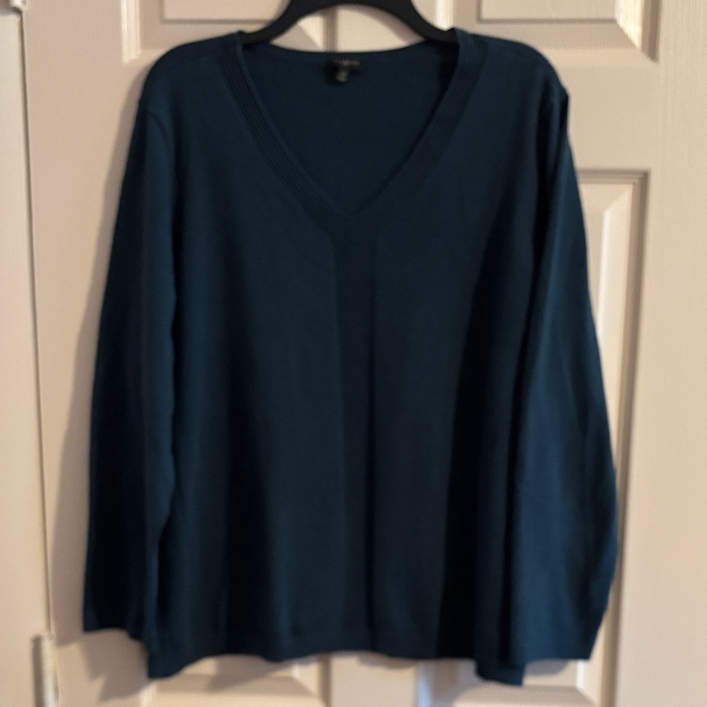 Talbots Deep Teal V-Neck Sweater